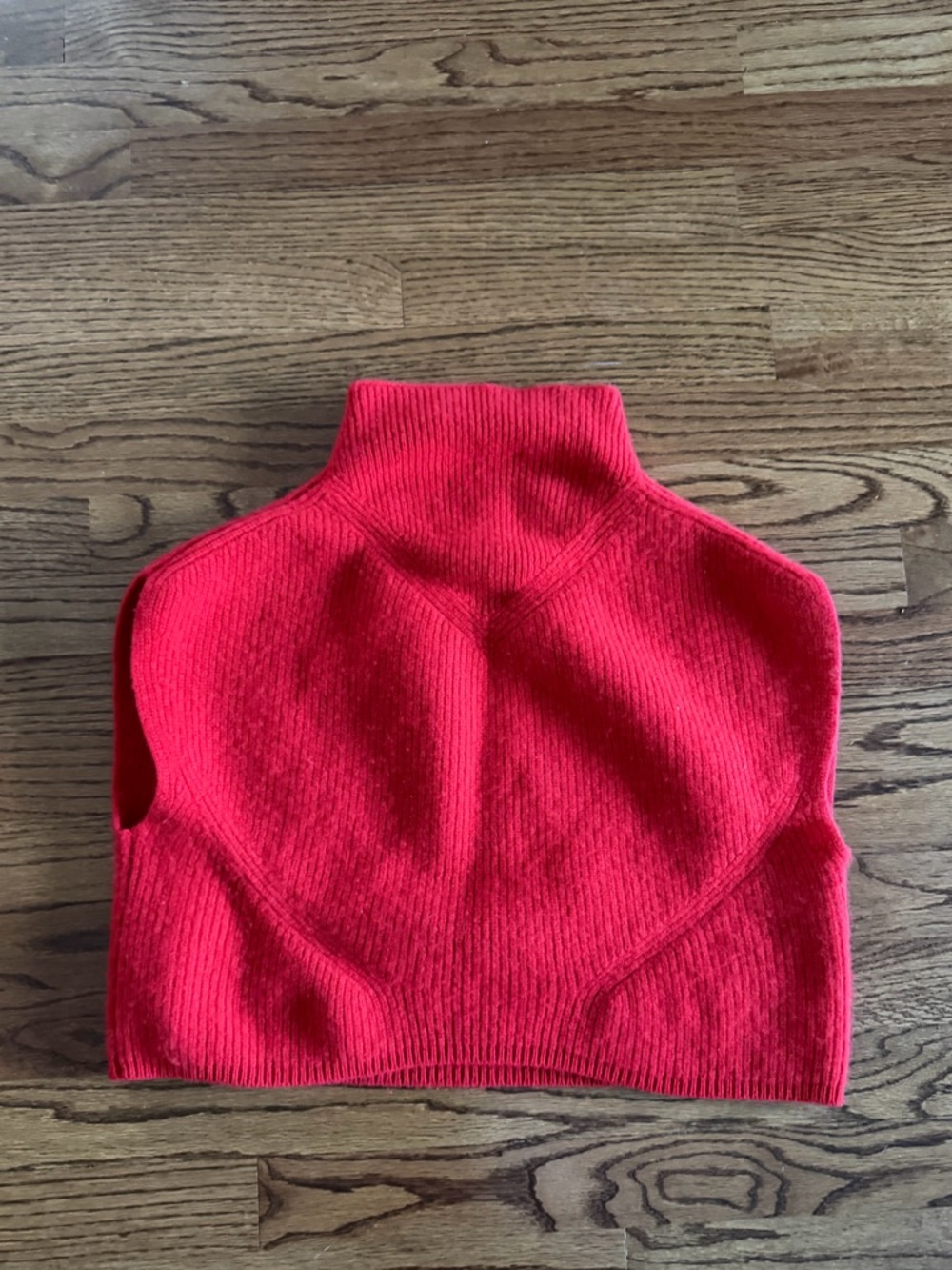 Anthropologie Cashmere Red Mock Neck Sweater Cropped Vest